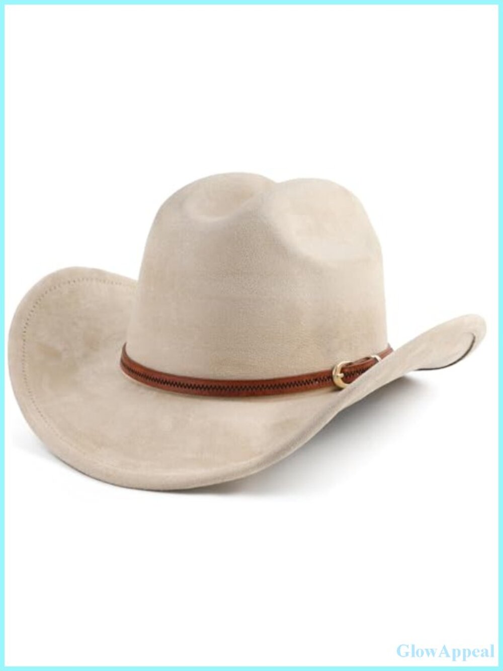 Faux Suede Cowboy Hat Wide Brim Unisex Adjustable Western Cowgirl Party Costume